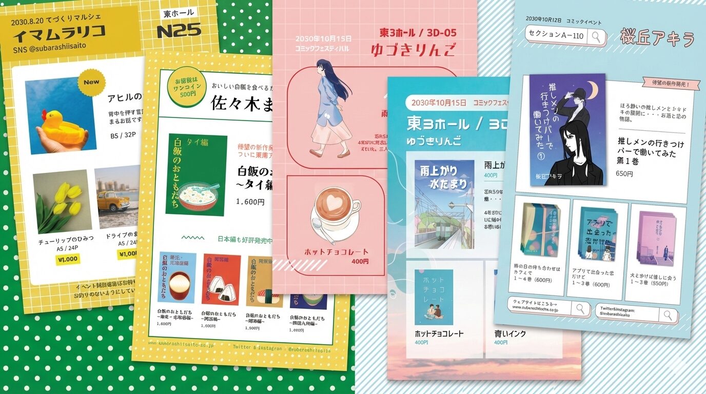 グッズ・同人お品書きCanva無料テンプレ5選【デザイン会社厳選！】