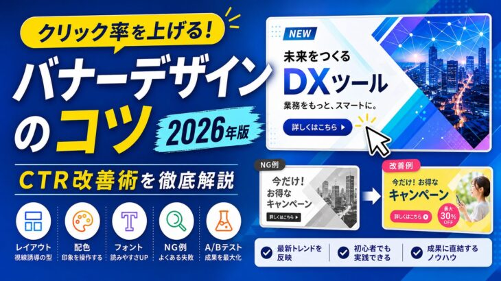 バナーデザインのコツ | 2026年版CTR改善術