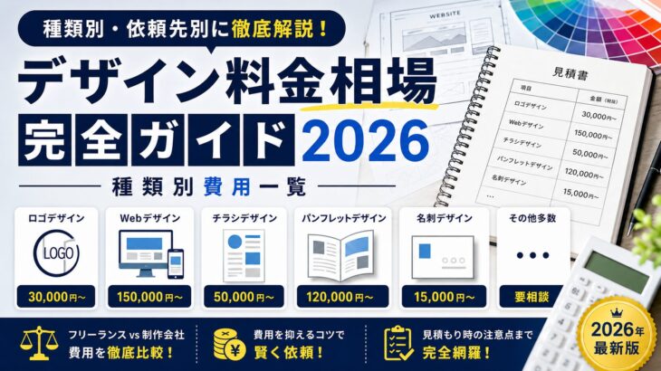 デザイン料金相場完全ガイド2026 | 種類別費用一覧