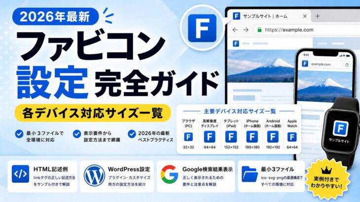 ファビコン設定完全ガイド | 各デバイス対応サイズ一覧