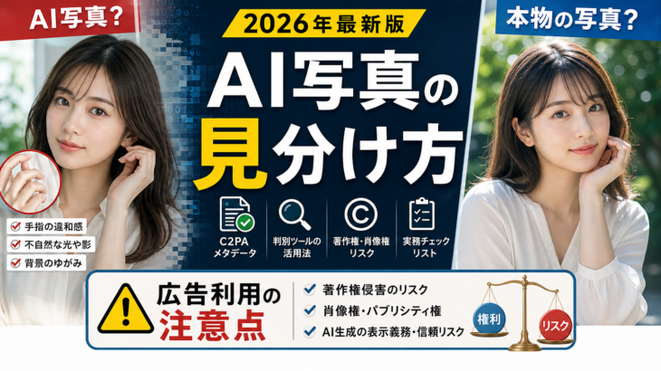 AI写真の見分け方2026 | 広告利用の注意点