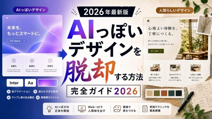 AIっぽいデザインを脱却する方法完全ガイド2026