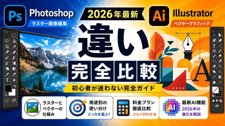 Photoshop Illustrator 違い完全比較【2026年最新】
