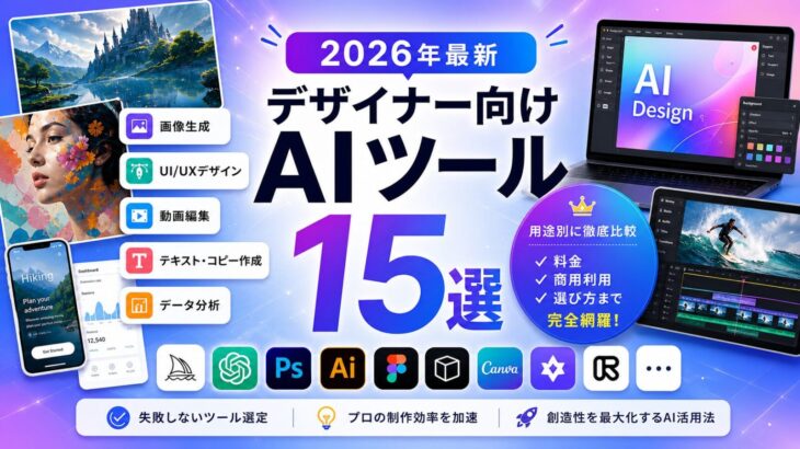 デザイナー向けAIツール15選【2026年最新】